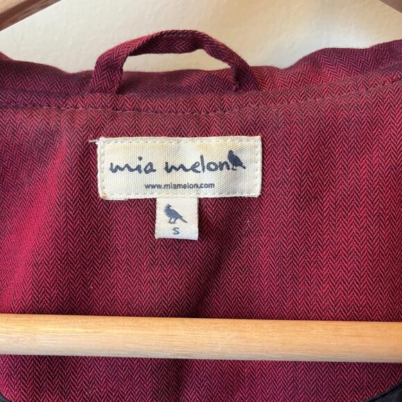 Mia Melon Belted Raincoat - Red, Size Small - Picture 3 of 7